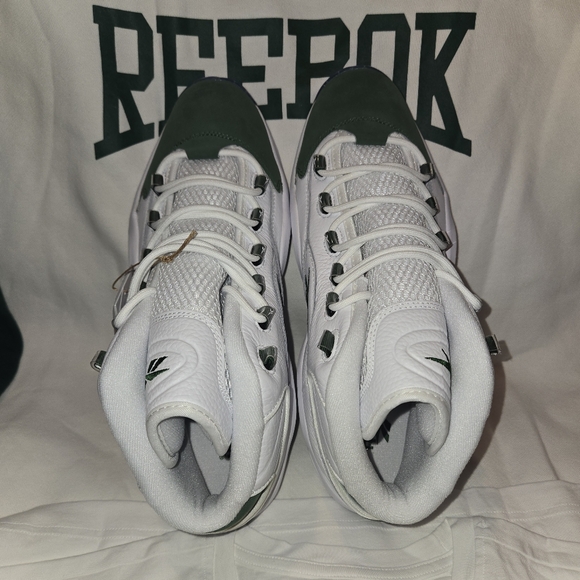 SOLD!! Mens Reebok Allen Iverson Question Mid Pine Green/White - Picture 8 of 10